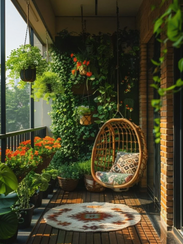 Balcony में पौधे