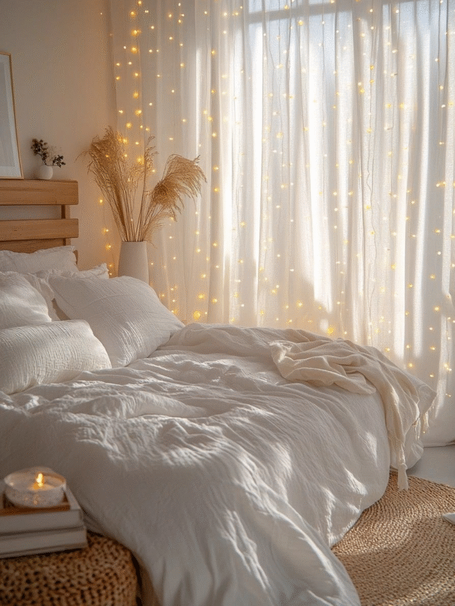 fairy lights or a soft bedside lamp