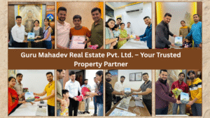 Happy clients with Guru Mahadev Real Estate team.