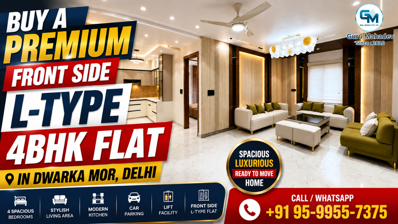 Front Side 4BHK Flat in Dwarka Mor