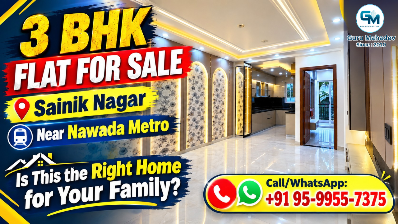 3 bhk flat in uttam nagar