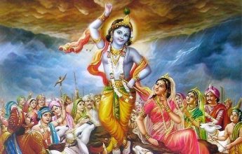 Lord Krishna dancing with devotees