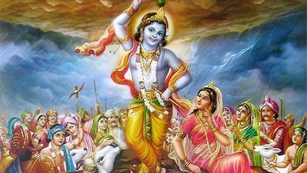 Lord Krishna dancing with devotees
