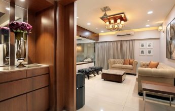 Modern living room with decorative furniture