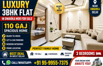 3 bhk flat in dwarka mor for sale