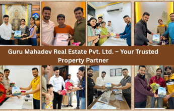 Happy clients with Guru Mahadev Real Estate team.