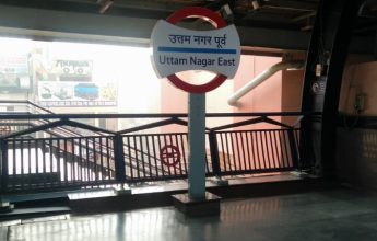 Uttam Nagar East metro sign