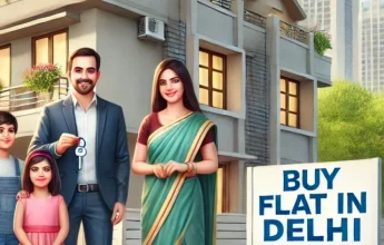 DALL·E 2025-03-26 11.44.29 - A realistic image of a happy Indian family standing in front of their newly purchased home in Delhi. The family consists of parents and children, smil