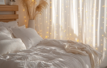 fairy lights or a soft bedside lamp