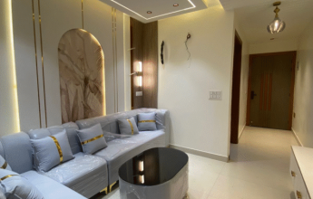 Modern living room, 3 BHK flat interior