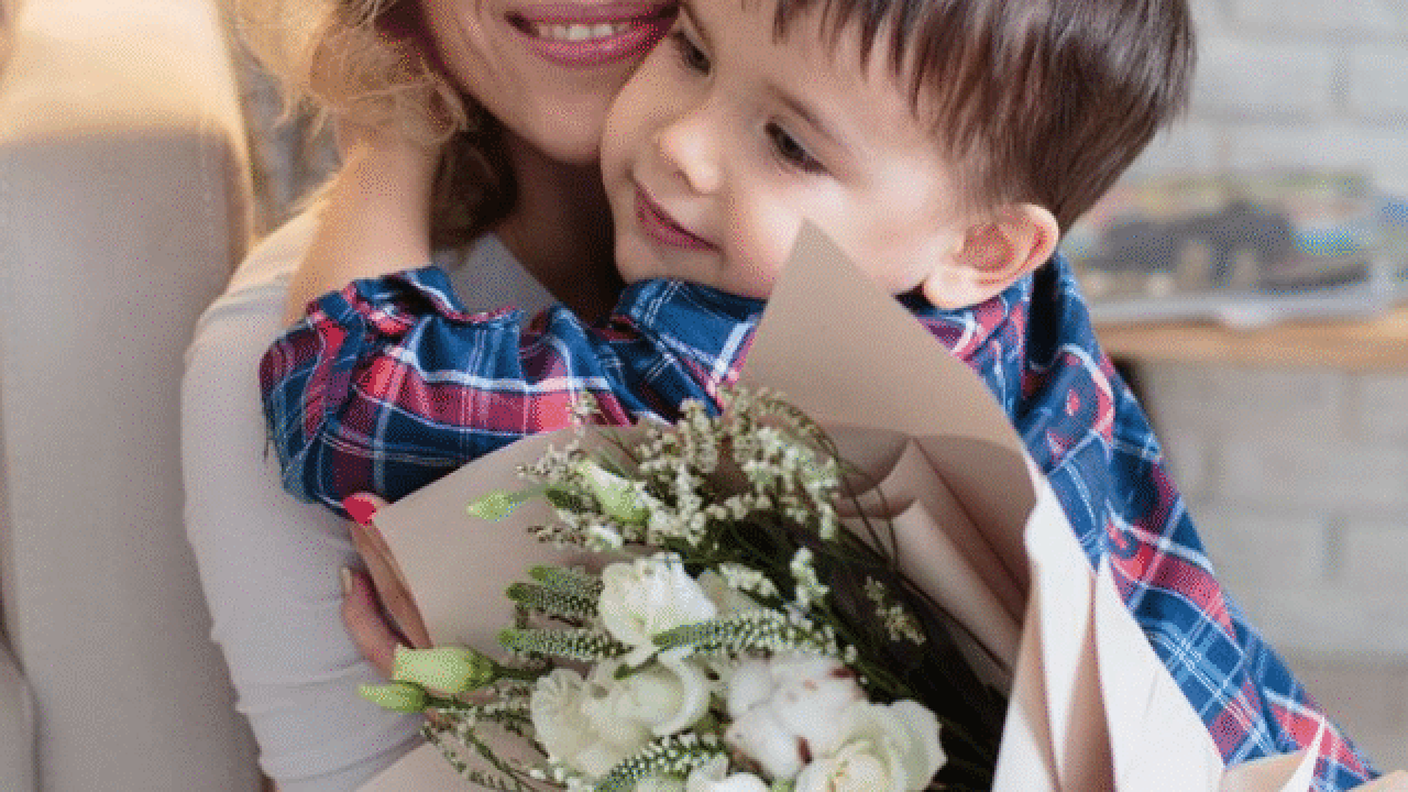 Happy Mother and Son